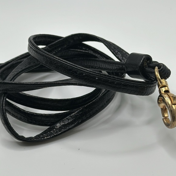 Vintage black leather thin replacement purse strap - Picture 3 of 4